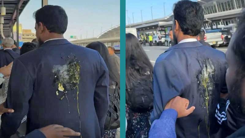 বিমানবন্দরে এনসিপি নেতার ওপর ডিম নিক্ষেপ